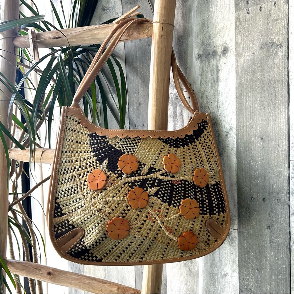 🌴Relativity Straw Floral Embroidered Shoulder Bag/Purse